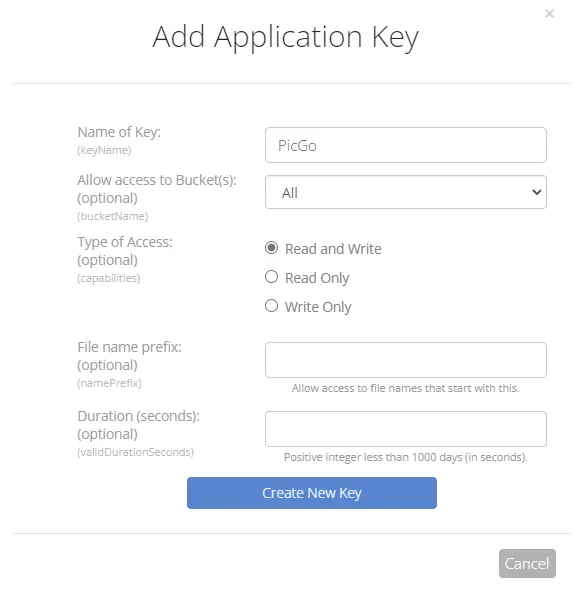 Create App Key